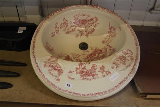 Victorian floral ceramic sink